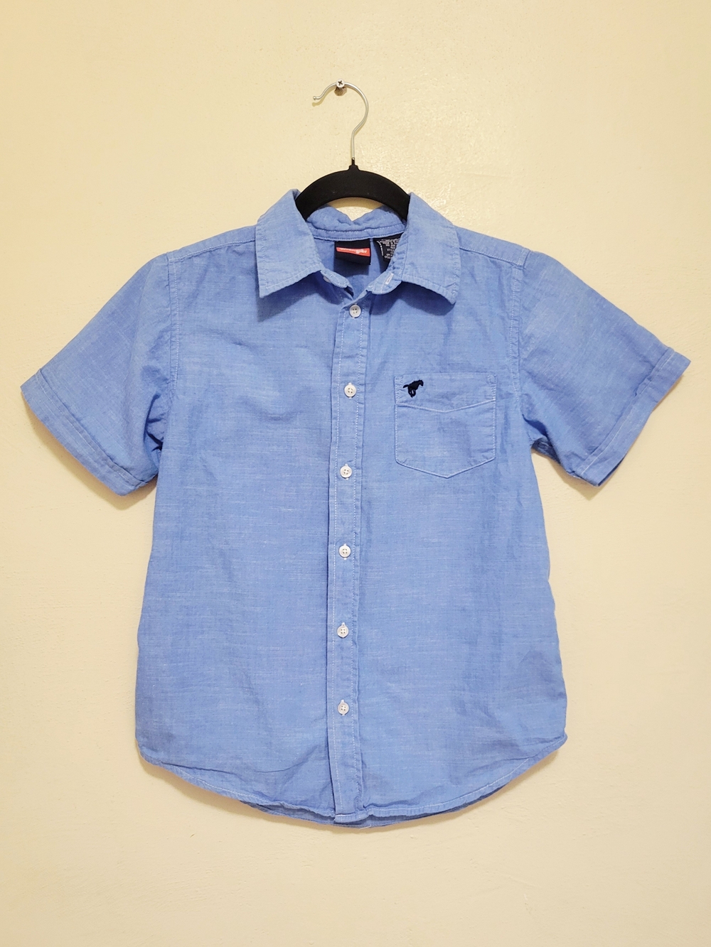Wrangler Light Blue Short-Sleeve Button-Down Kids Shirt